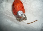 Ring aus geschmortem Silberdraht und transparentem Zirkonia
